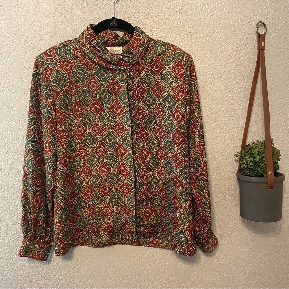 VINTAGE WASHINGTON PETITE HIGH NECK BLOUSE {10}